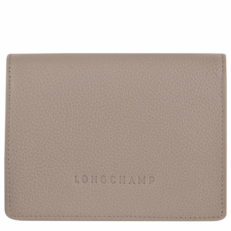 Beige Brown Longchamp Le Foulonne Men's Wallets